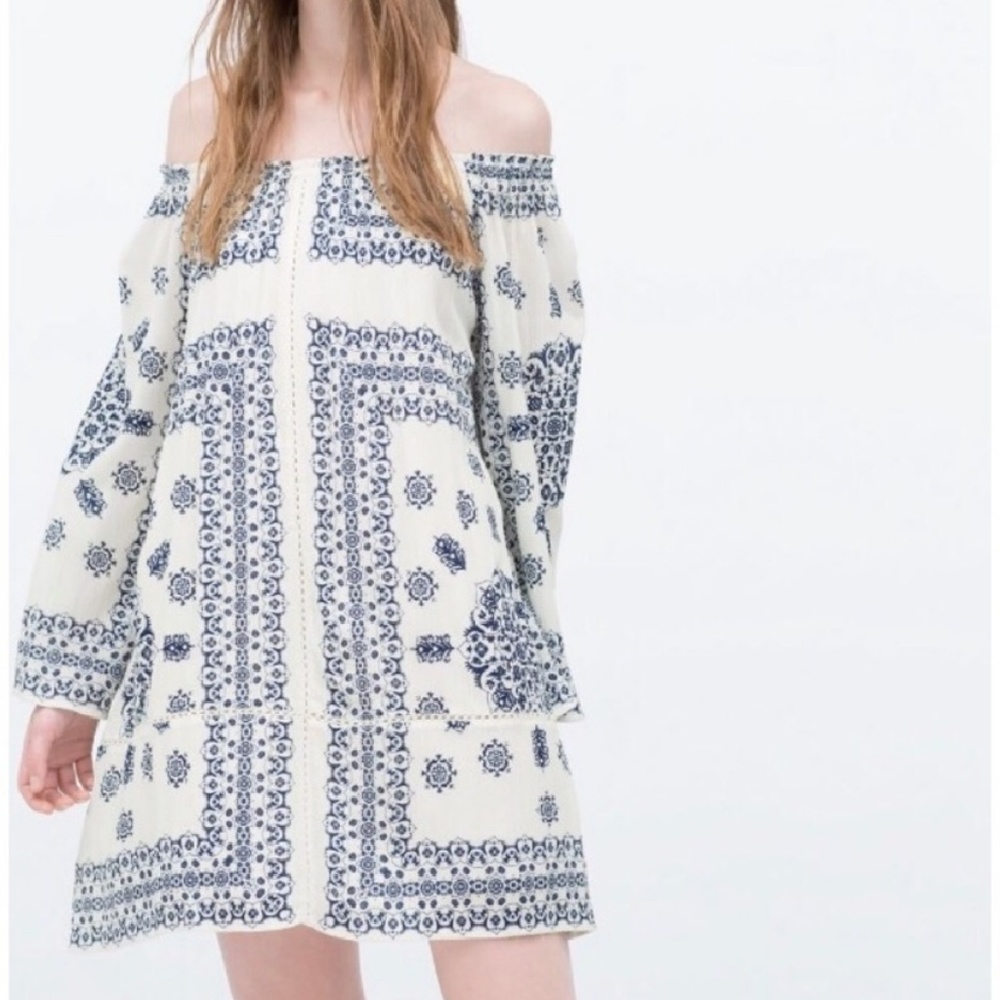 zara off shoulder dress